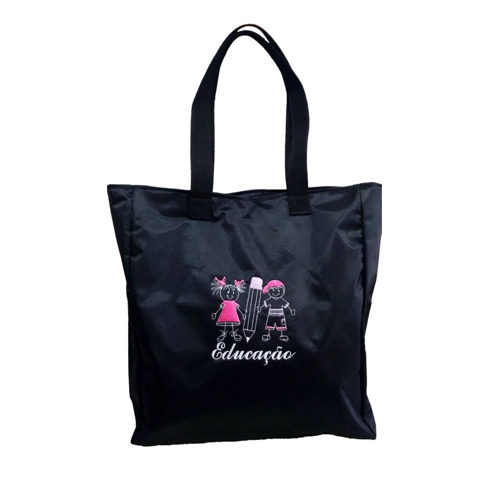 Bolsa Professor Universitário Estudantes Bonecos - Preta