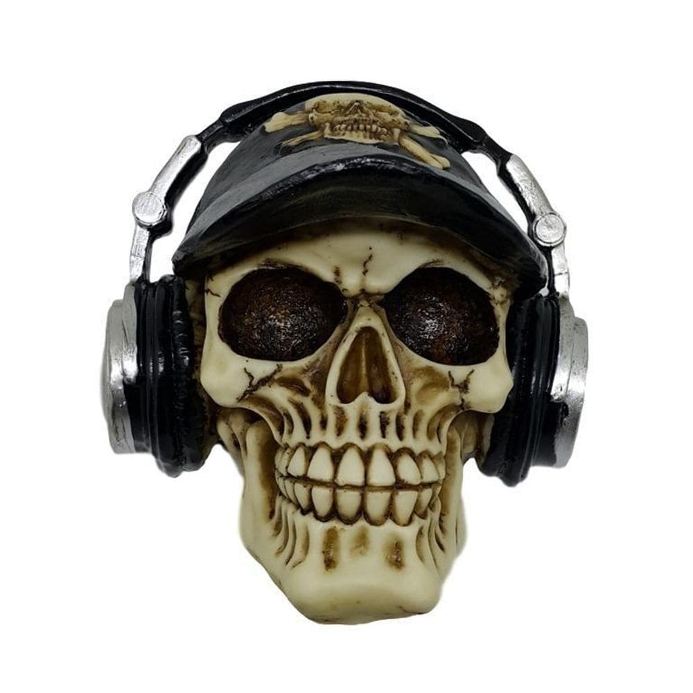 Caveira Crânio Decorativo Em Resina