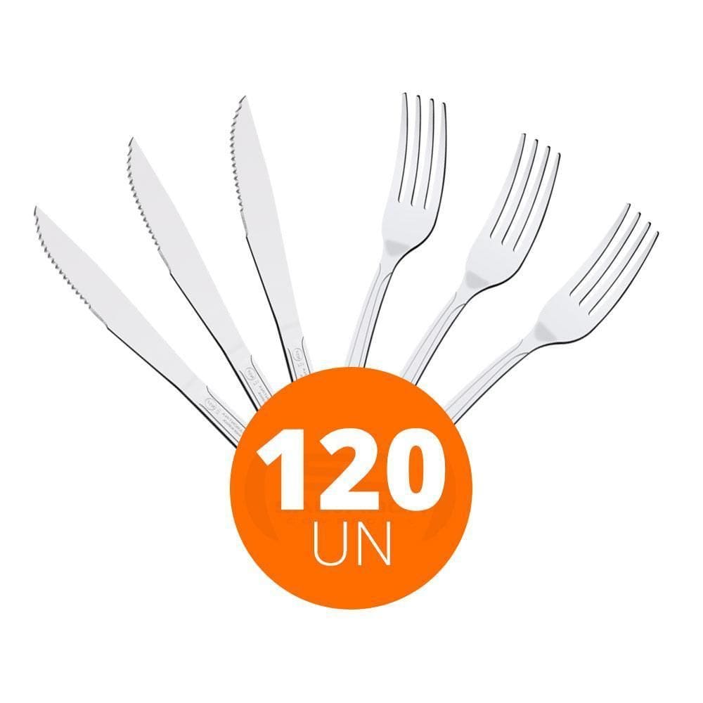 Jogo De Faca E Garfo Buzios 120Peças Inox Ibag - Tramontina