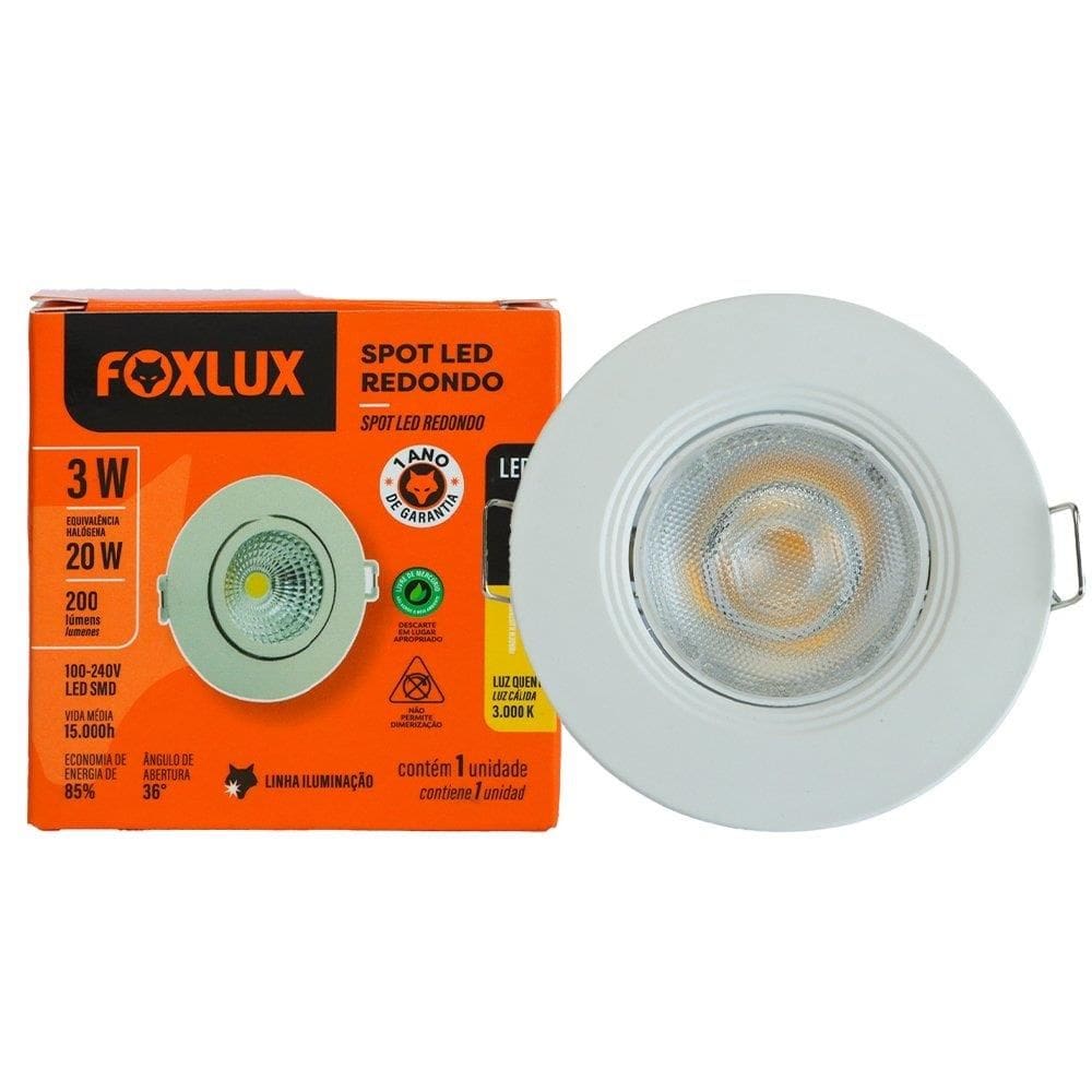Spot Foxlux LED 3W Redondo 3000K
