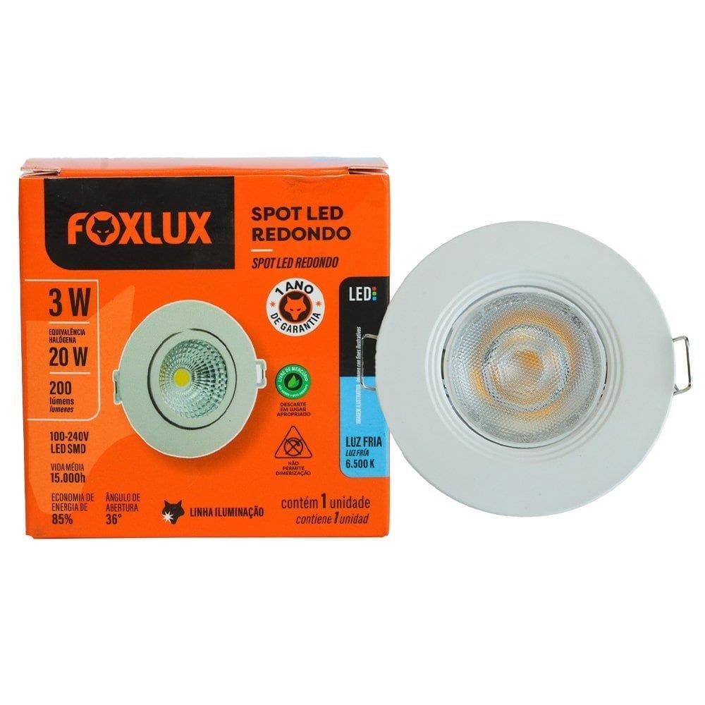 Spot Foxlux LED 3W Redondo 6500k