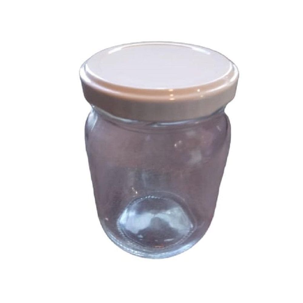 Pote De Vidro 268Ml Com Tampa Branca Kit 24Unidades
