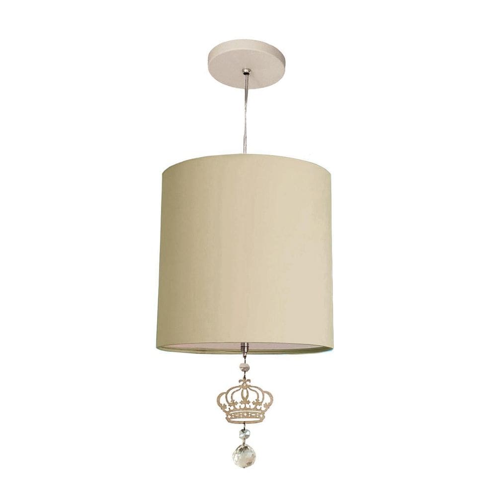 Lustre Coroa Com Cristal Quarto Menina 25X25 Cáqui