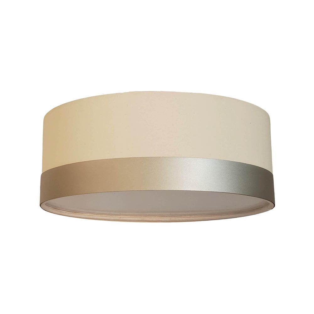Plafon Cúpula Crú 50x15 - Tecido - 3 Lâmpadas Led - Bivolt