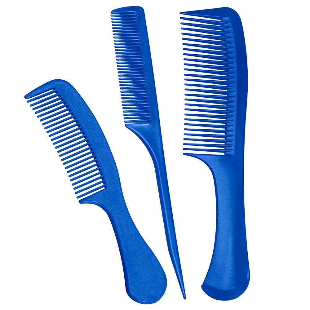 Kit Econômico de Pentes 3 Peças Azul