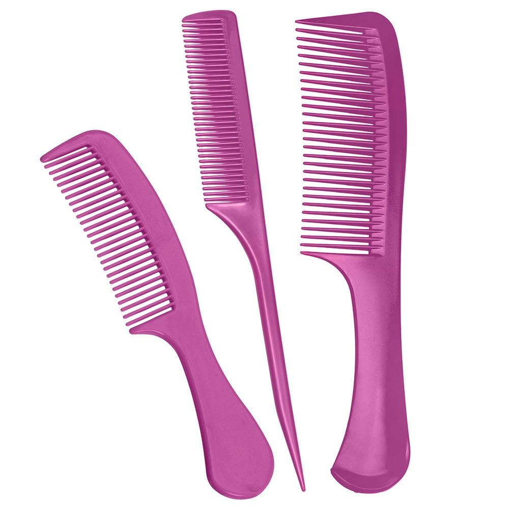 Kit Econômico de Pentes 3 Peças Rosa