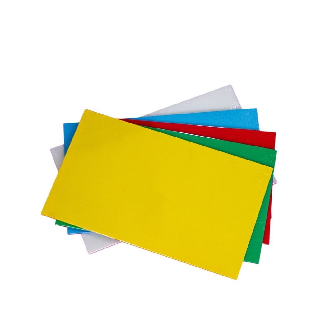 Conjunto de 6 seis tabuas LISAS polietileno coloridas Medias