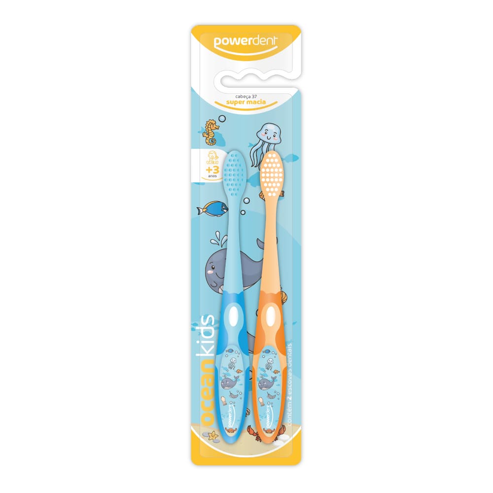 ESCOVA DE DENTES INFANTIL OCEAN KIDS 2un