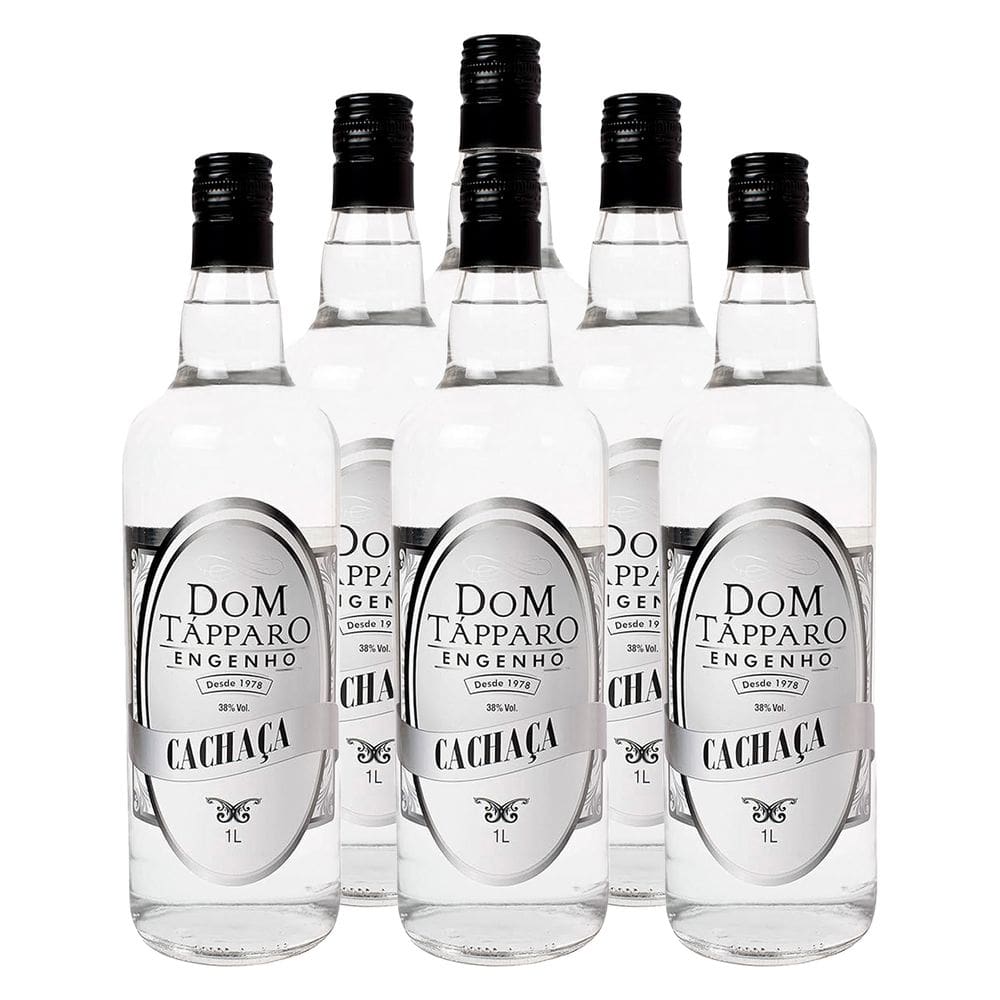 Cachaça Nacional Branca Dom Tápparo 1l 6 Unidades