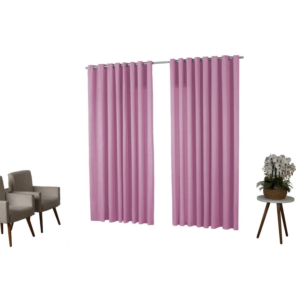 Cortina Oxford 3,00X2,50 Sala Quarto Porta Rosa