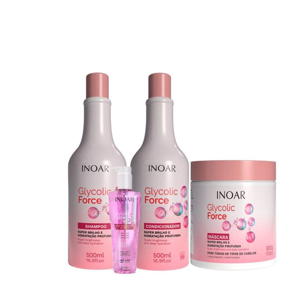 Inoar Glycolic Force Kit Hidratação 4 Produtos