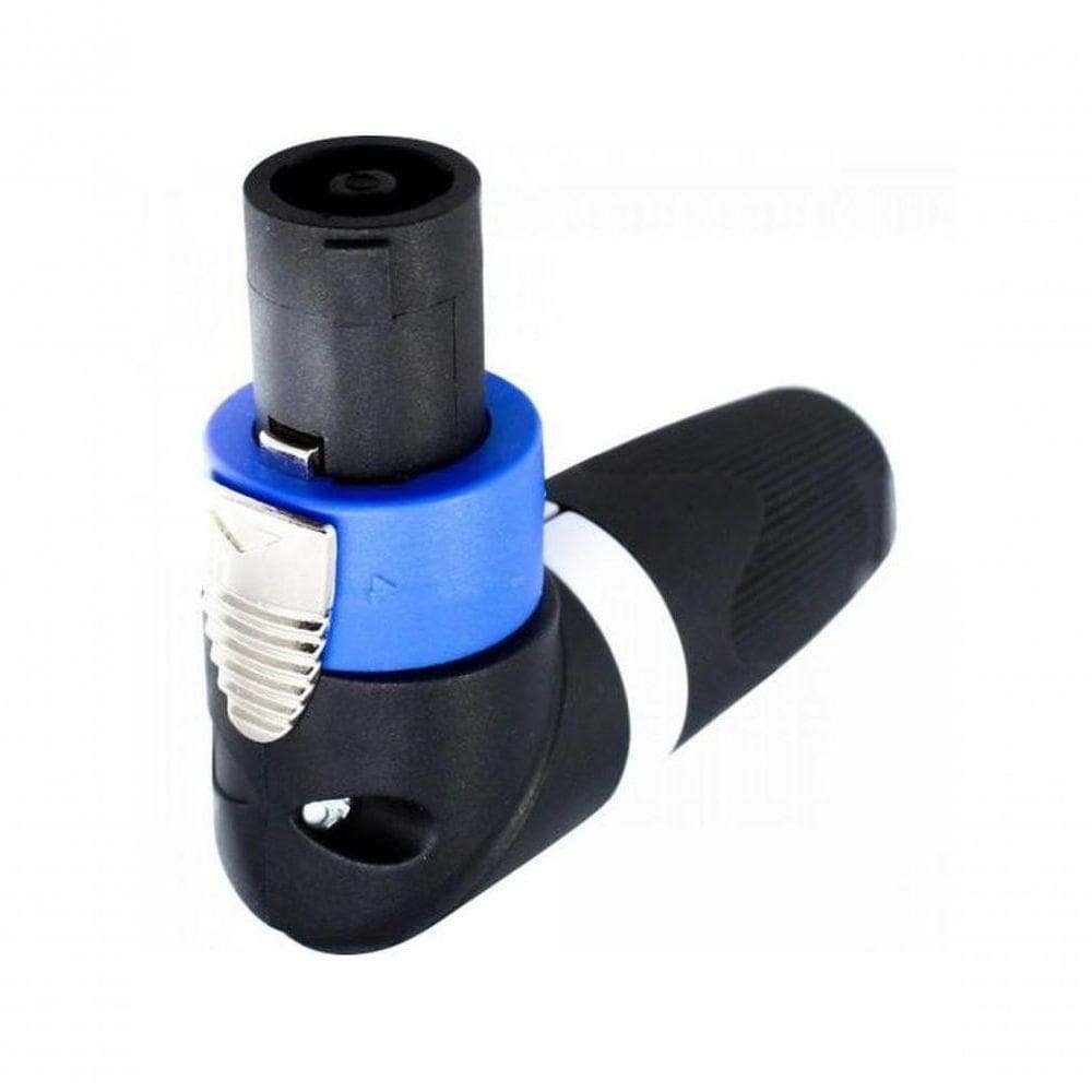 Conector Speakon 90° 4 Polos PGSP0005 Preto/Azul Storm
