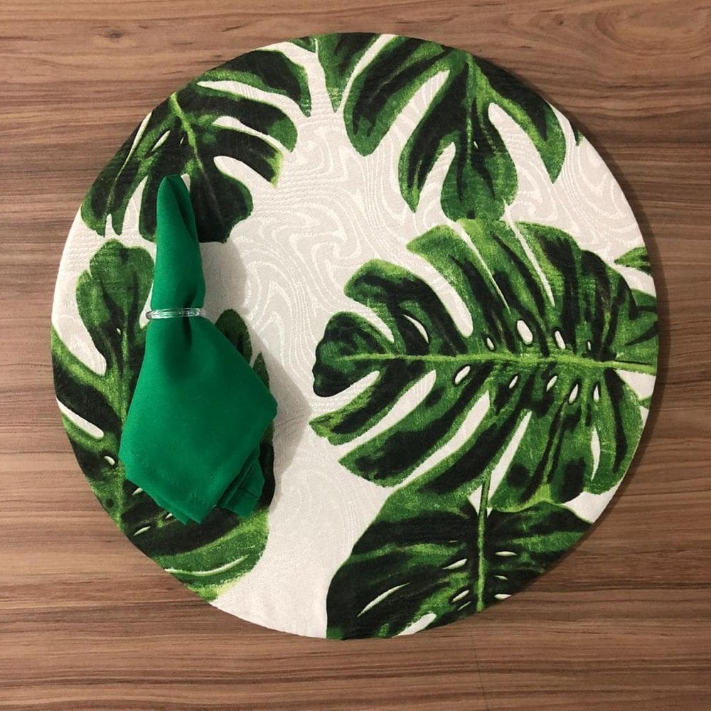 Jogo De Sousplat De Tecido 2 Lugares Completos Verde