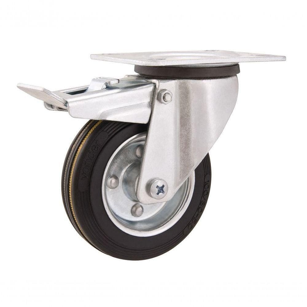 Rodizio Giratório Com Freio 8 Média 180kg Núcleo Chapa Borr