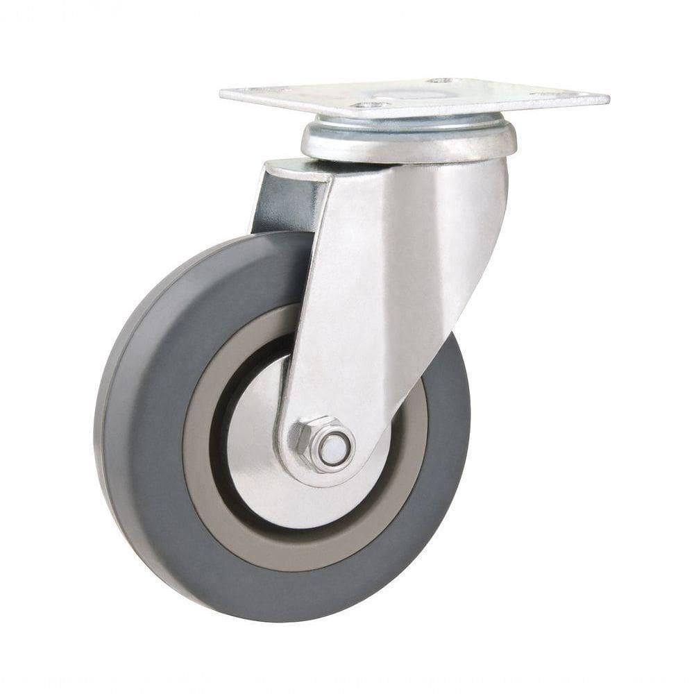 Rodizio Giratório 3 Média 45kg Núcleo Pvc Borracha Cinza Rg