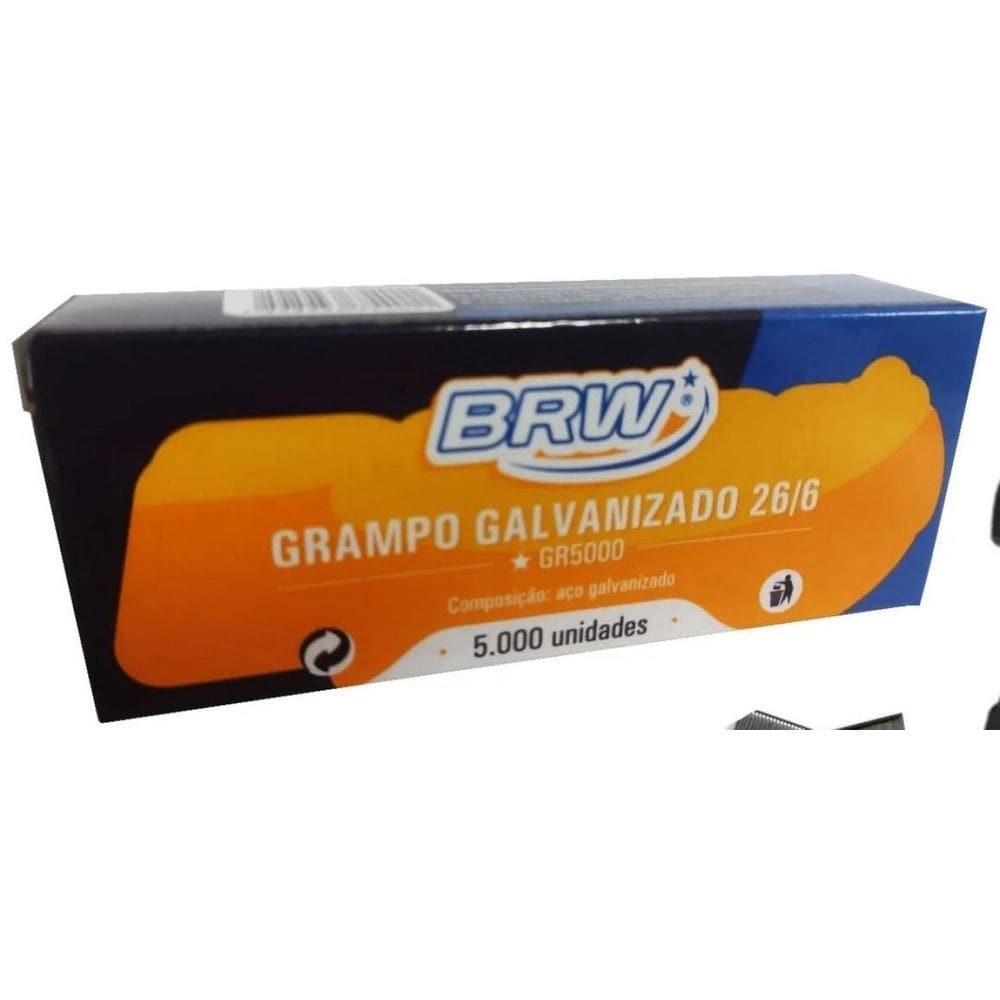 Kit - 10.000 Grampo Galvanizado 26/6  2Cx  + 1 Grampeador