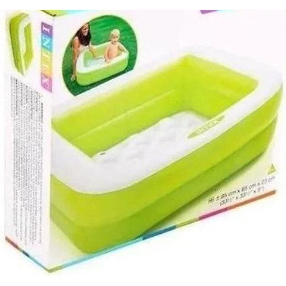 Piscina Infantil Inflável Quadrada - Verde E Branca - 57 L