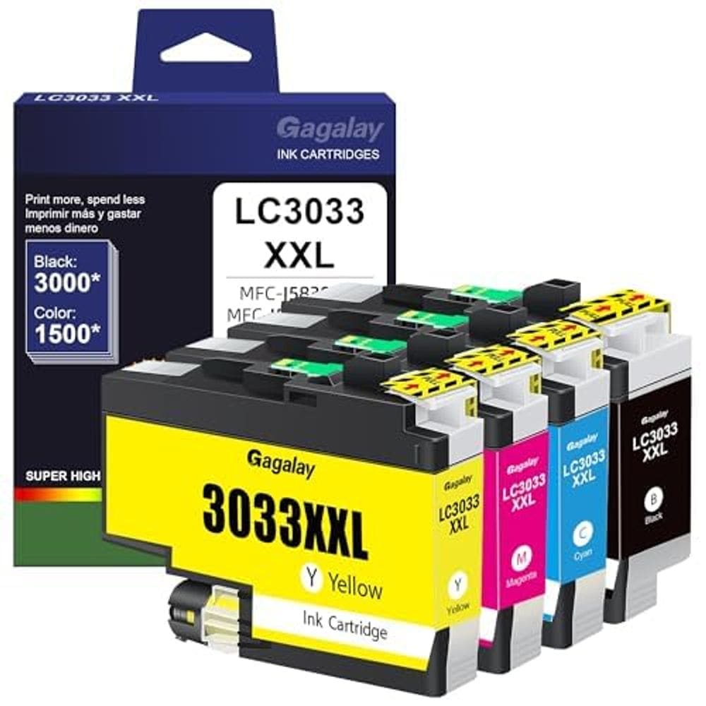 Cartuchos de tinta Gagalay LC3033 compatíveis com Brother LC3033
