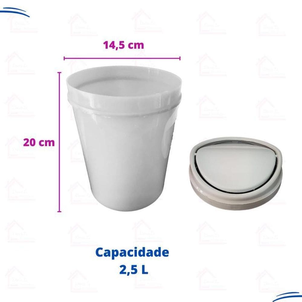 Cesto De Lixo Lixeira Com Tampa Basculante Cozinha Pia 2,5 L
