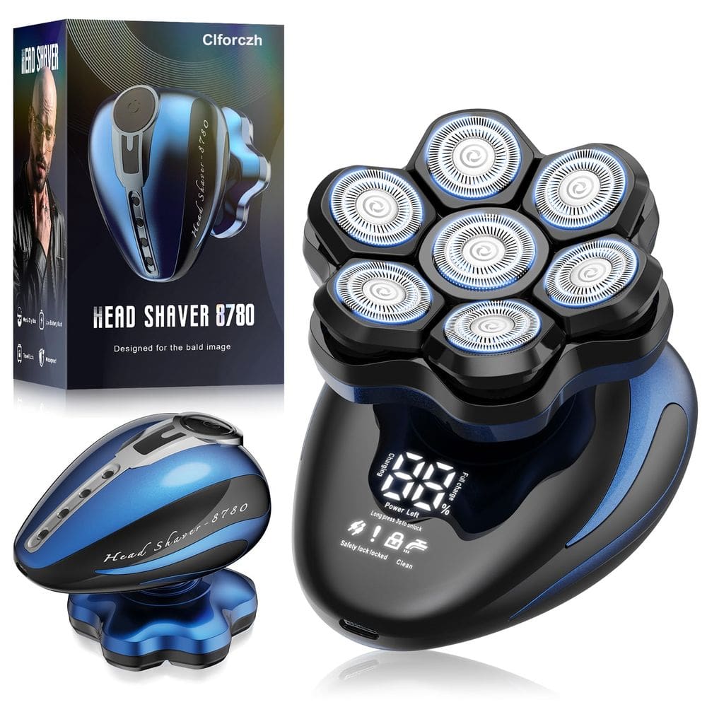 Barbeador elétrico Clforczh 7D destacável IPX6 impermeável