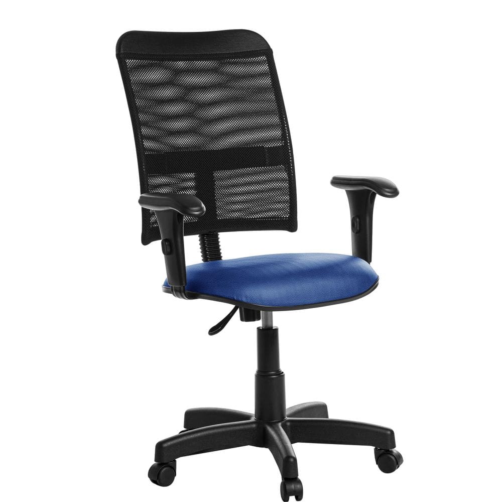 Cadeira de Escritório Giratória Mesh com Braço - Azul