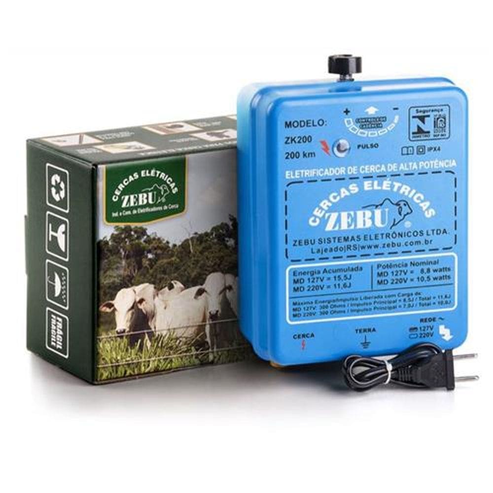 Eletrificador Rural Zebu 200Km 15,5J Zk200 220V