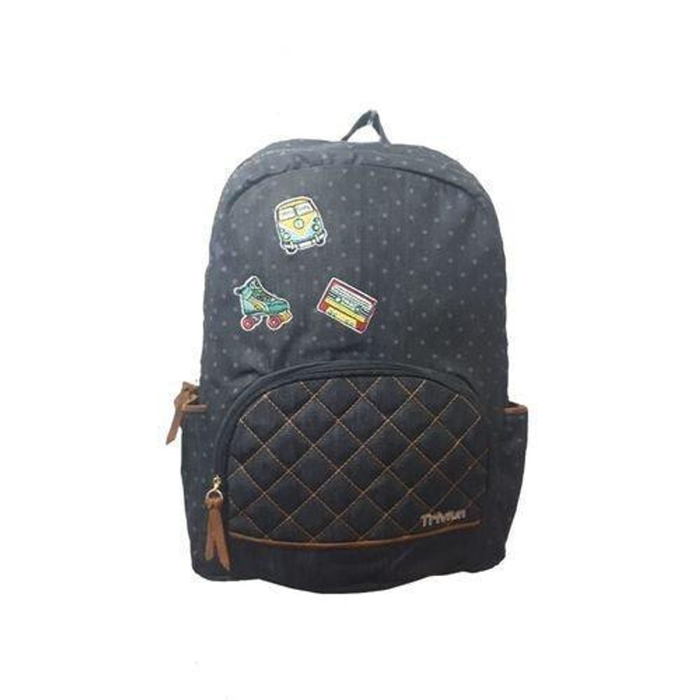 Mochila Feminina Jeans Preta Triviun