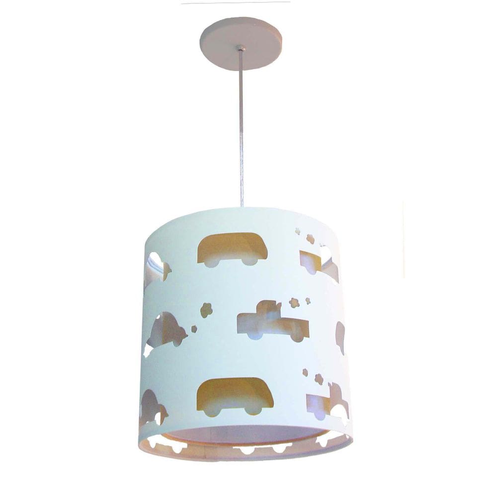 Lustre Pendente Infantil Carrinhos 25x25 Duplo