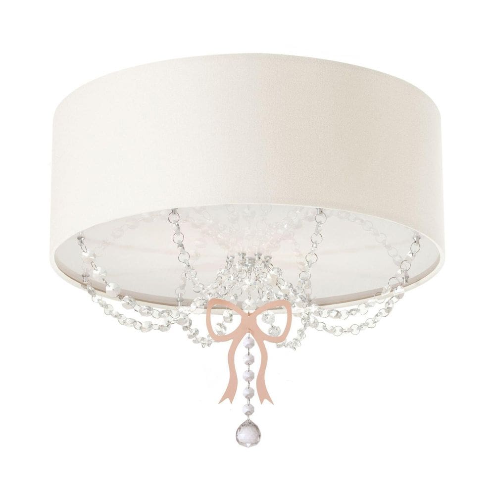 Lustre Plafon Infantil Tom Luz Laço Cúpula Branco 50cm