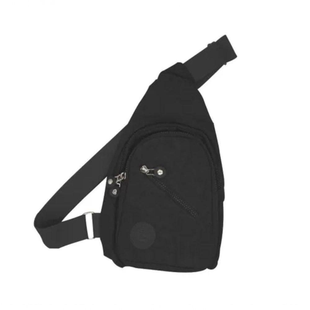 Bolsa Mochila Bag Pochete Transversal Alça única Ajustável Preto