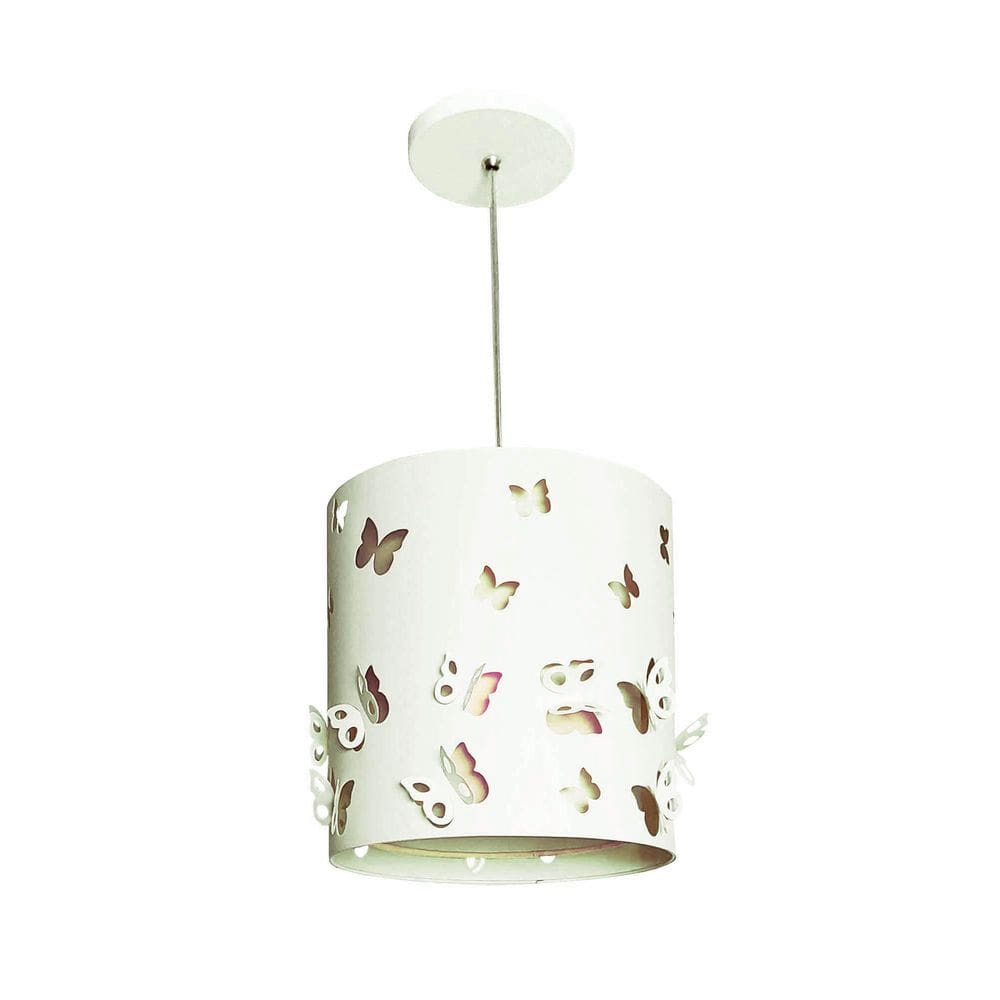 Lustre Infantil Pendente Borboletas 25X25 Crú