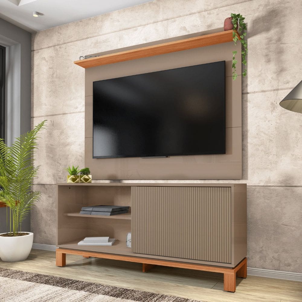 Rack com Painel para Tv 55 Polegadas Mondrian Freijó