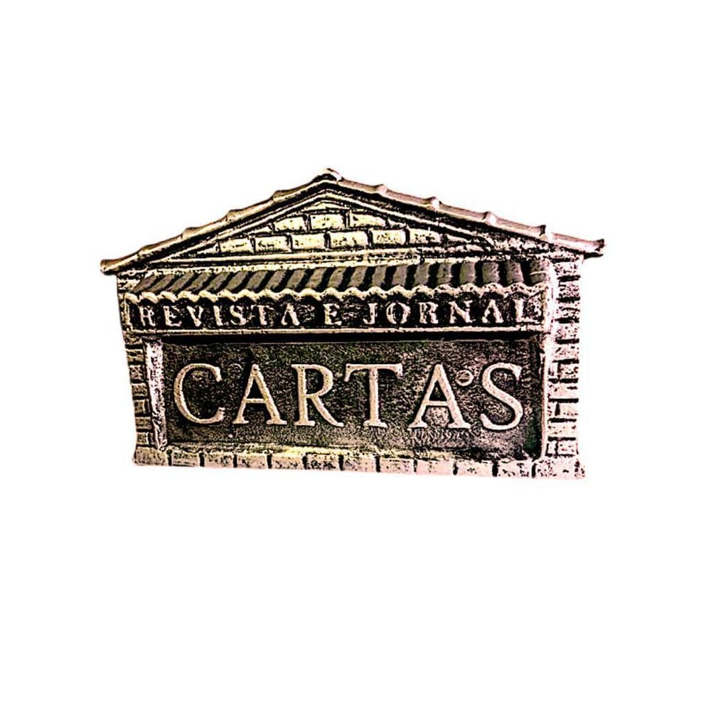 Caixa De Correio Alumínio Portão Ou Muros Jornal Dourado