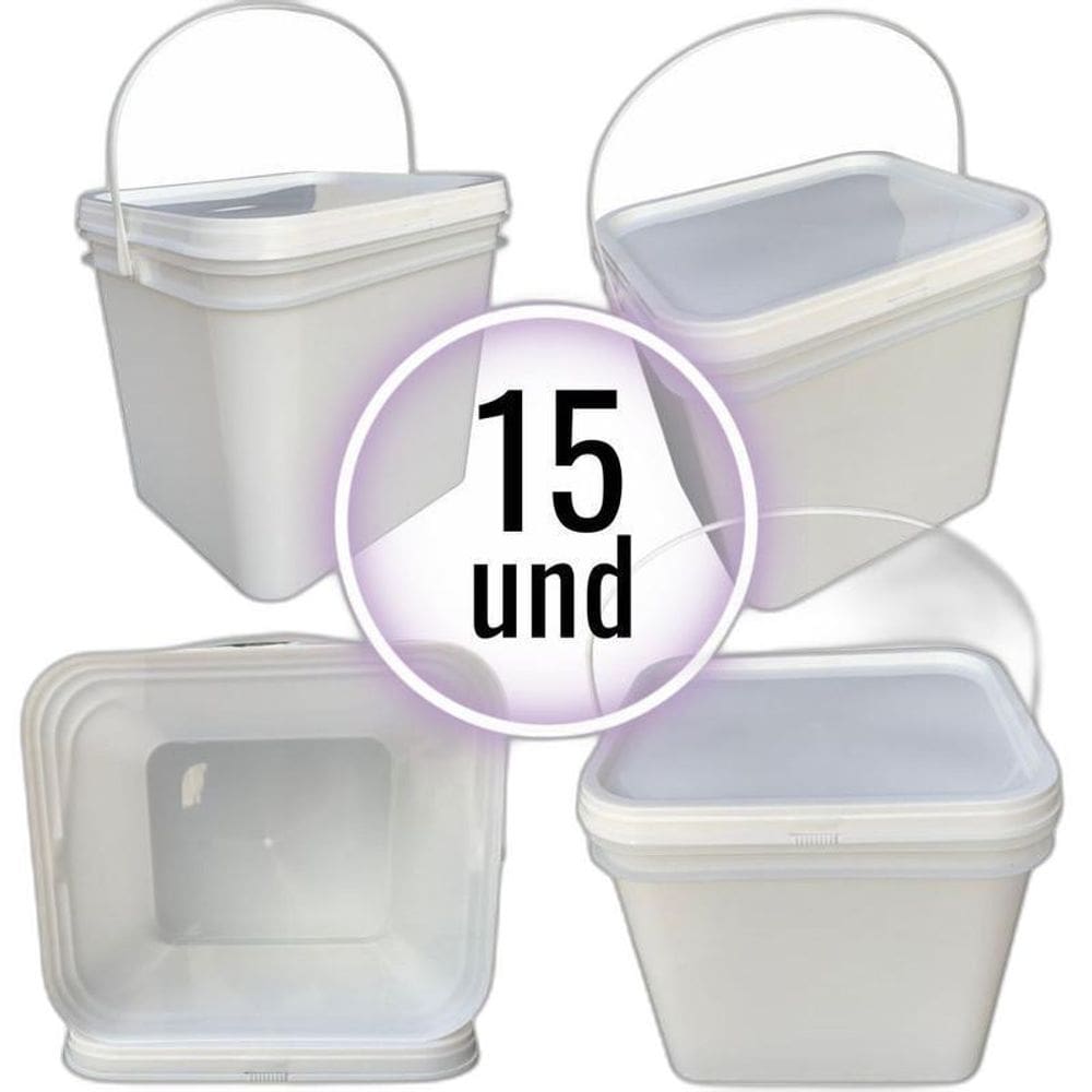 Balde Retangular 3.6L Para Nozes - 15 Pcs