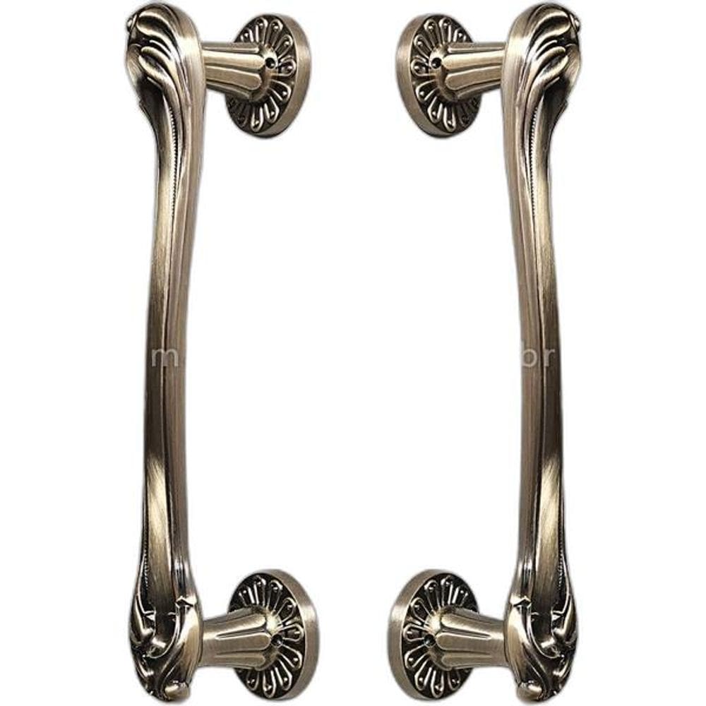 Puxador Duplo Porta Pivotante Correr Rústico Petra Bronze