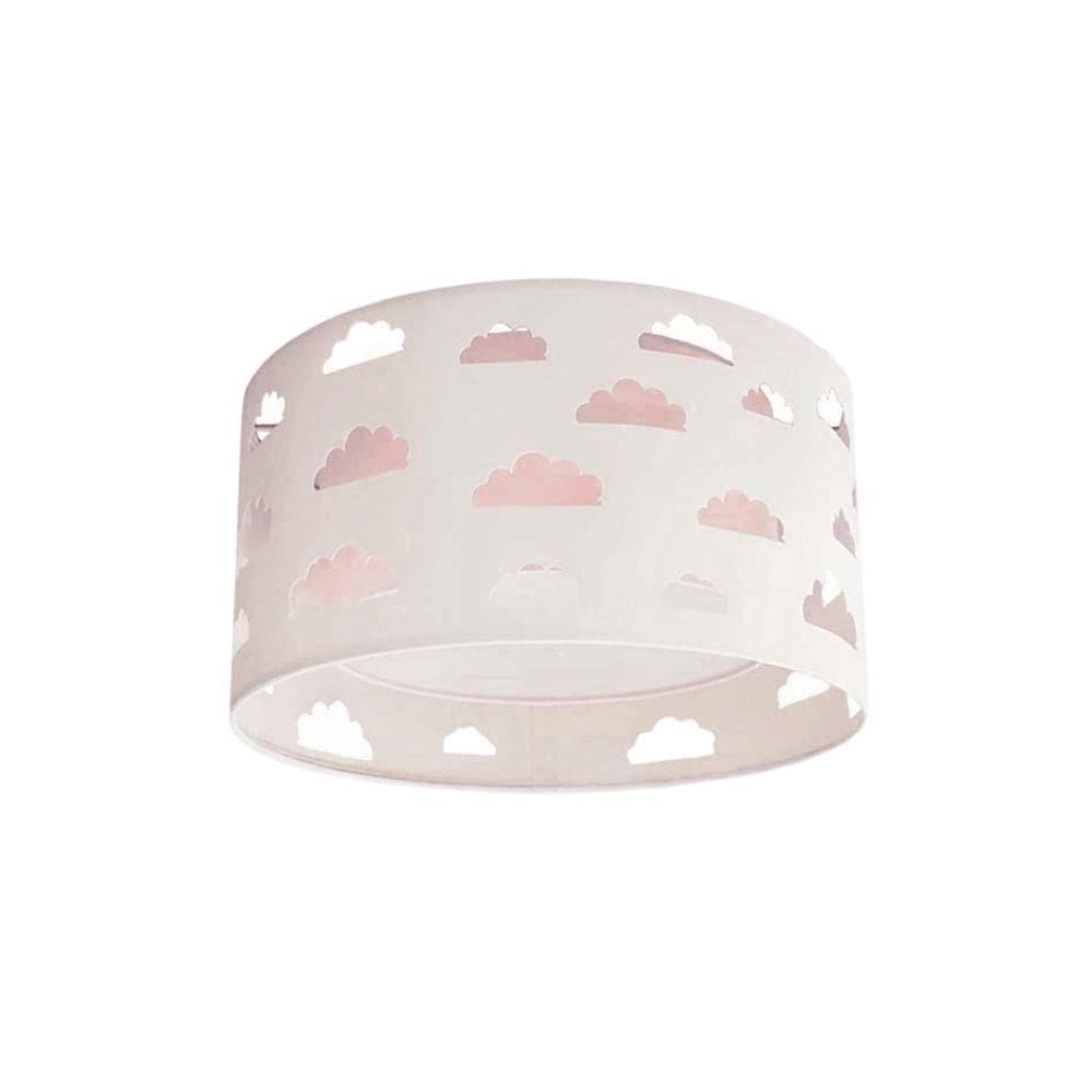 Luminária Infantil Plafon Nuvens Duplo Rosa 30X16