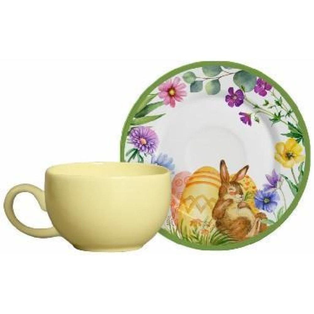 Jogo De Xicaras Cafe Pascoa Easter Garden 6Und 1L C/Pires