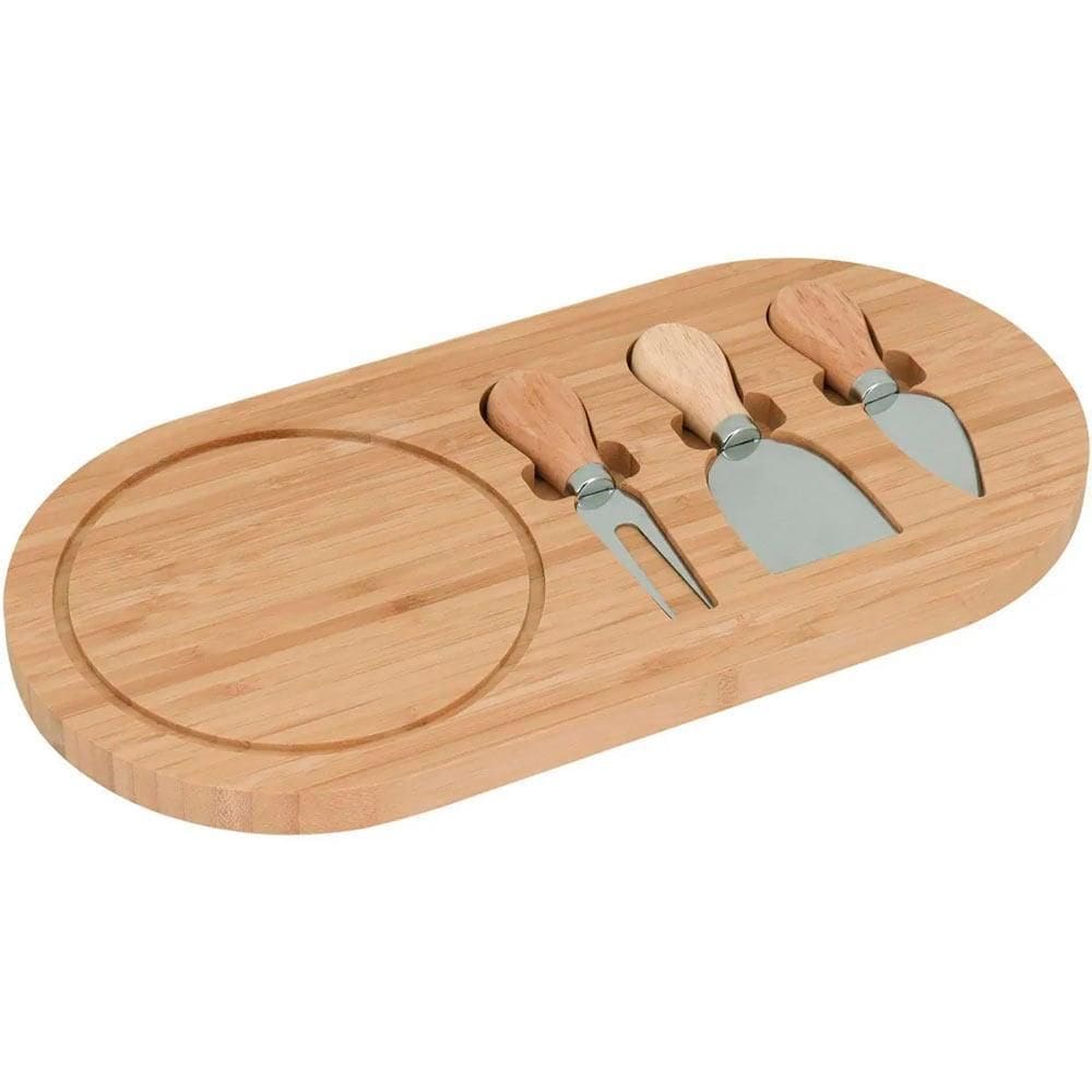 Conjunto Para Queijo Bambu Natural Cheesy - 4 Peças