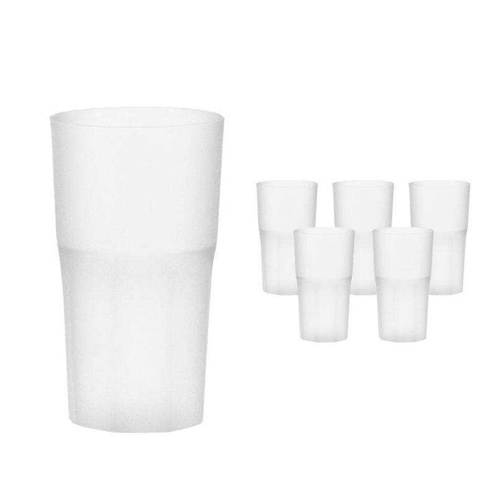 Kit 6 Copos Roma Branco 360Ml Plástico Premium