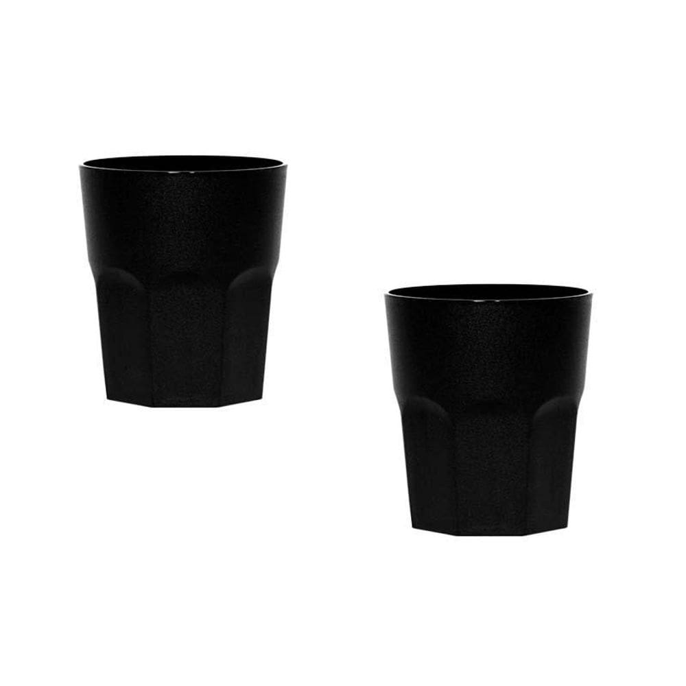Kit 2 Copos Mini Roma Preto 300Ml Plástico Premium