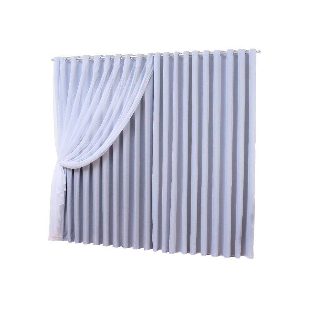 Cortina Moscou Blackout 4,00M Modelo Com Voil Branca