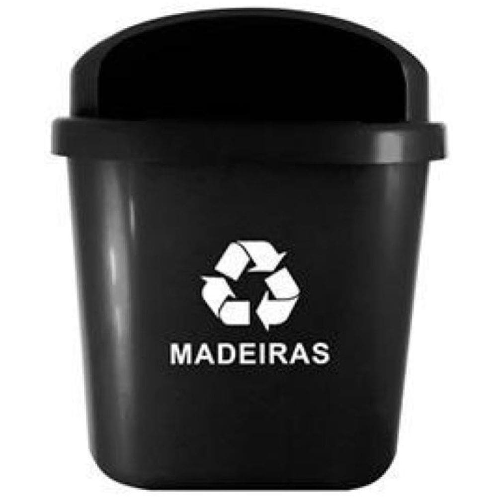 Lixeira Individual Para Coleta Seletiva 40 Litros - Preto