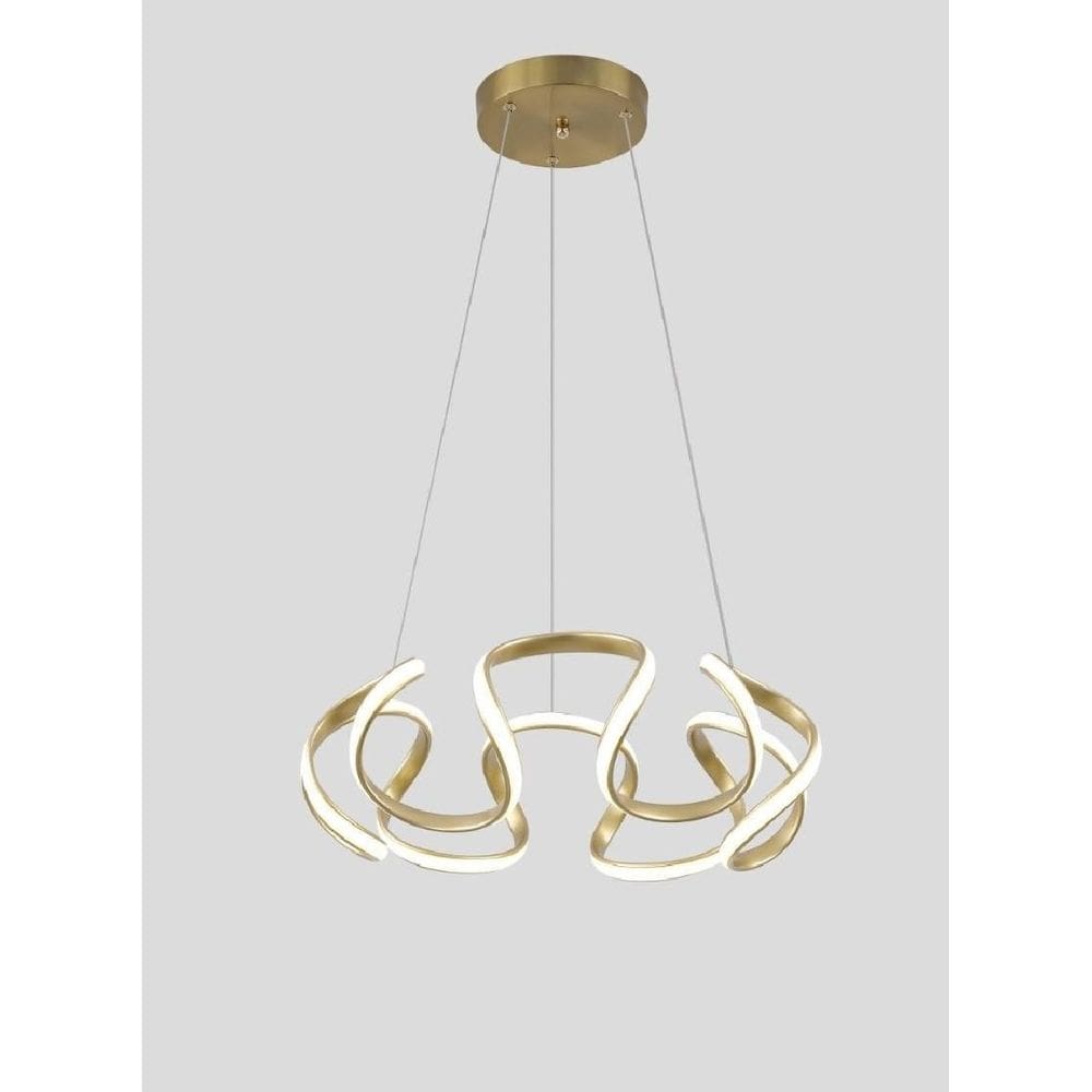Pendente Led  Dourado Para Mesa  De Jantar