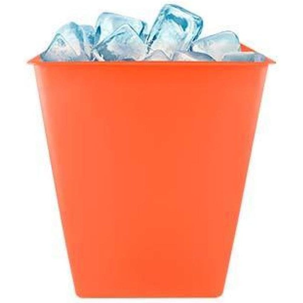 Kit 6 Balde Gelo Laranja Neon 2,6L Plástico Premium