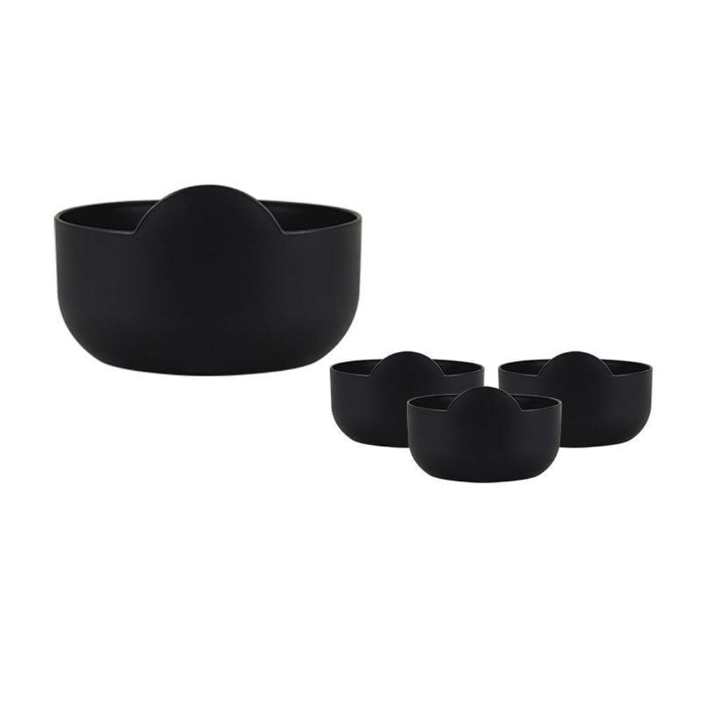 Kit 4 Super Bowl Preto 475Ml Plástico Premium