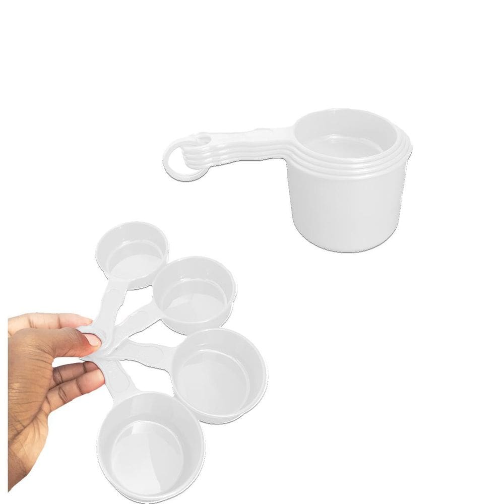 Kit Copos De Medidas Confeitaria Plástica Com 4 Peças Branco