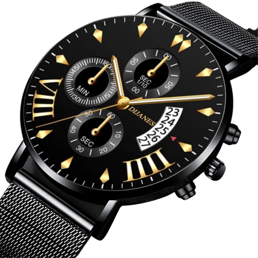 Relógio Masculino Yazole Analógico Preto/Dourado 42mm
