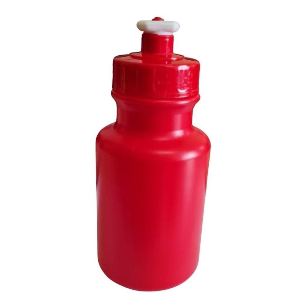 Kit 60 Mini Garrafas Squeeze 300Ml Plástico Vermelha