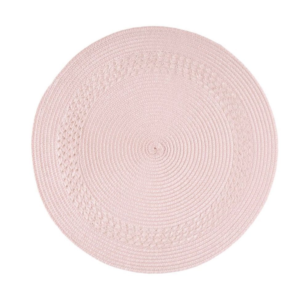 Jogo americano 4  unidades   Tressê redondo -  Rosa Chá