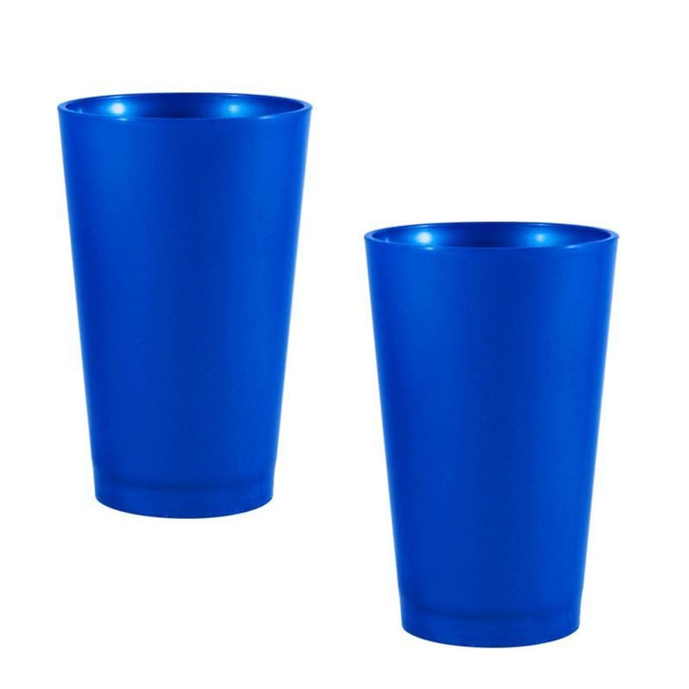 Kit 2 Copos Cancun Azul 320Ml Plástico Premium